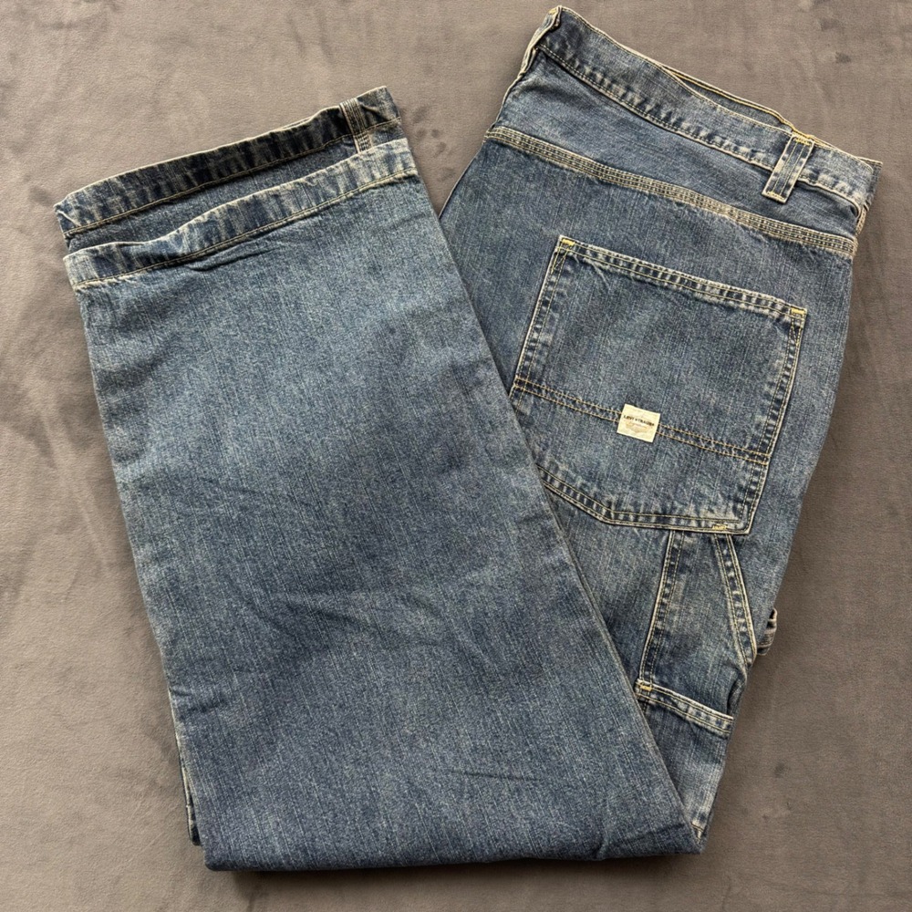 Levi Strauss Signature Workwear Carpenter Jeans Blue W46 L32 Big and Tall Denim